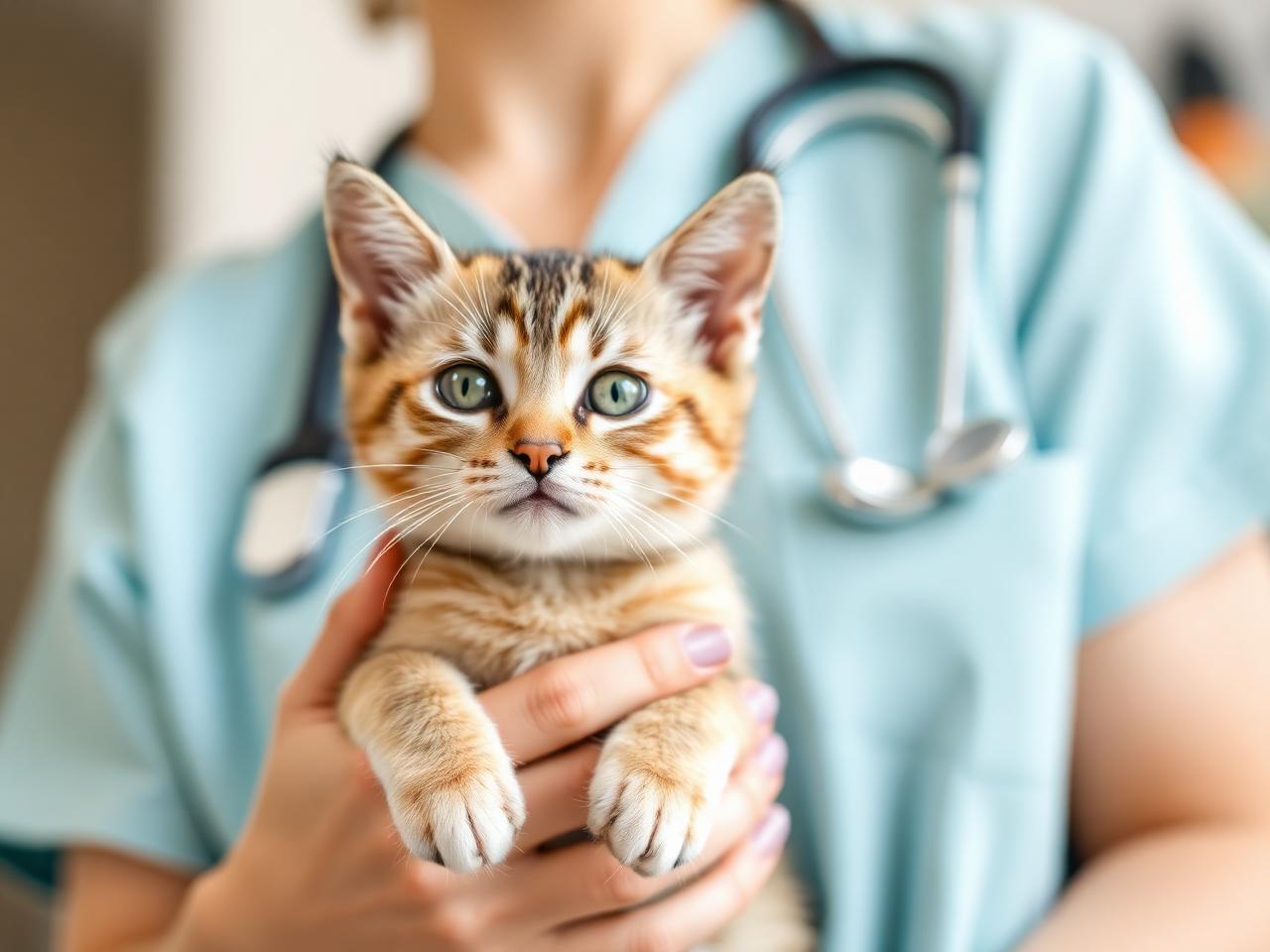 やさしくケアされる猫