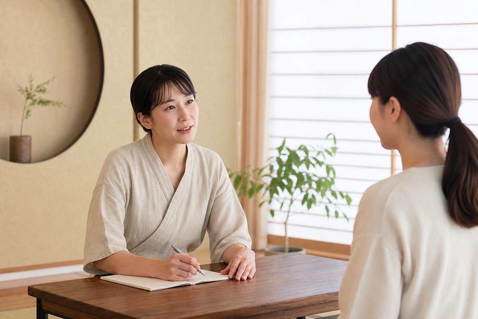 施術者のカウンセリングの様子